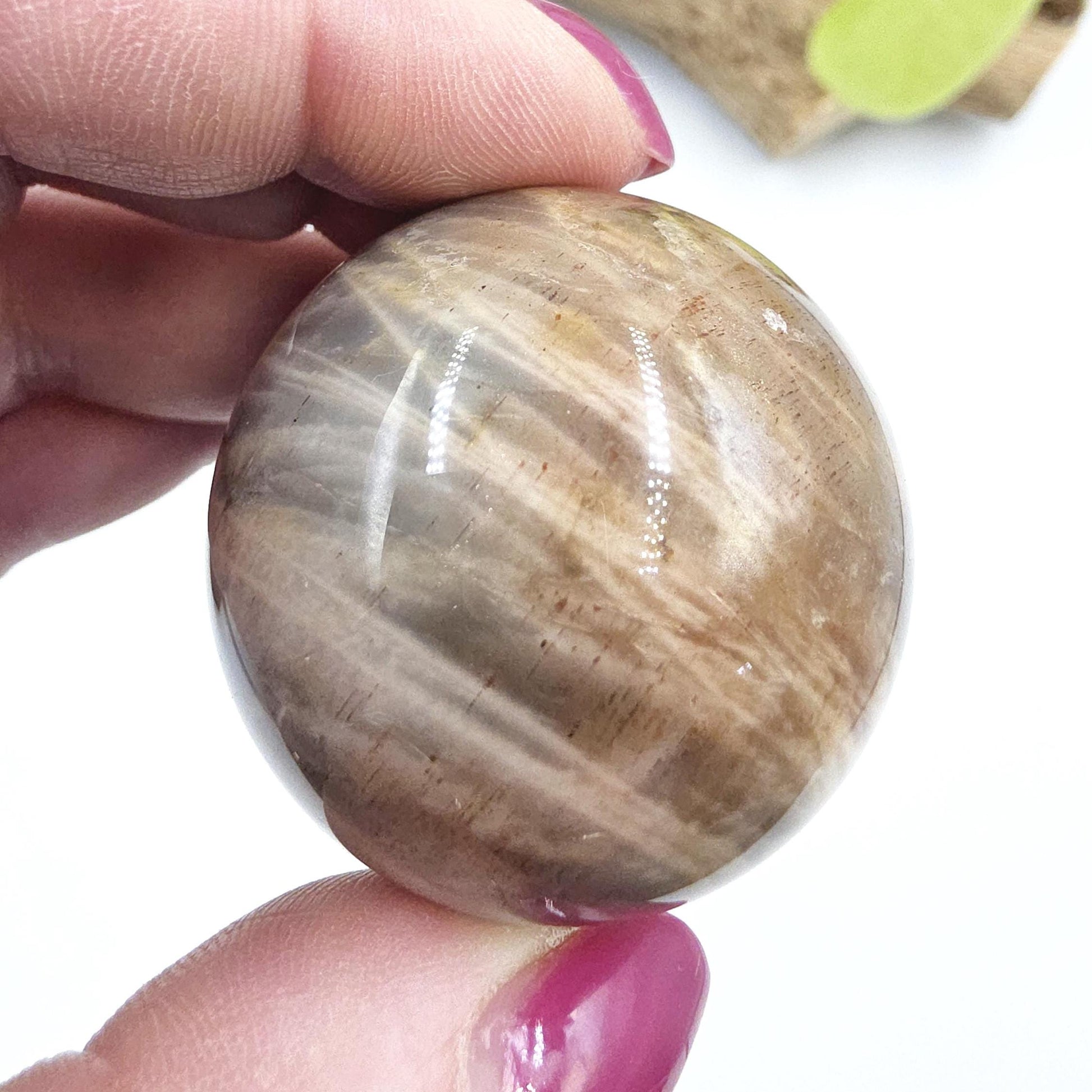 Black Moonstone & Sunstone Sphere – Protection, Joy and Root and Sacral Chakra Crystal, 42mm