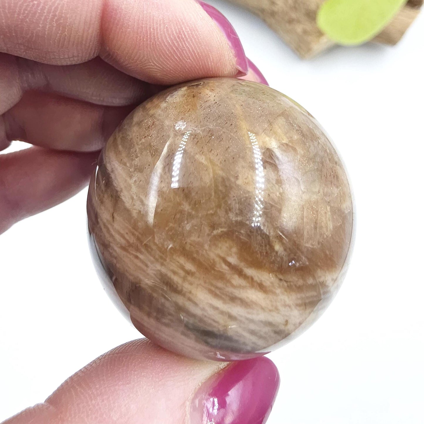 Black Moonstone & Sunstone Sphere – Protection, Joy and Root and Sacral Chakra Crystal, 42mm