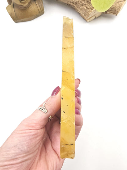 High Grade Golden Healer Slice Slab – Healing, Balance & High Vibrational Quartz Crystal, 240g