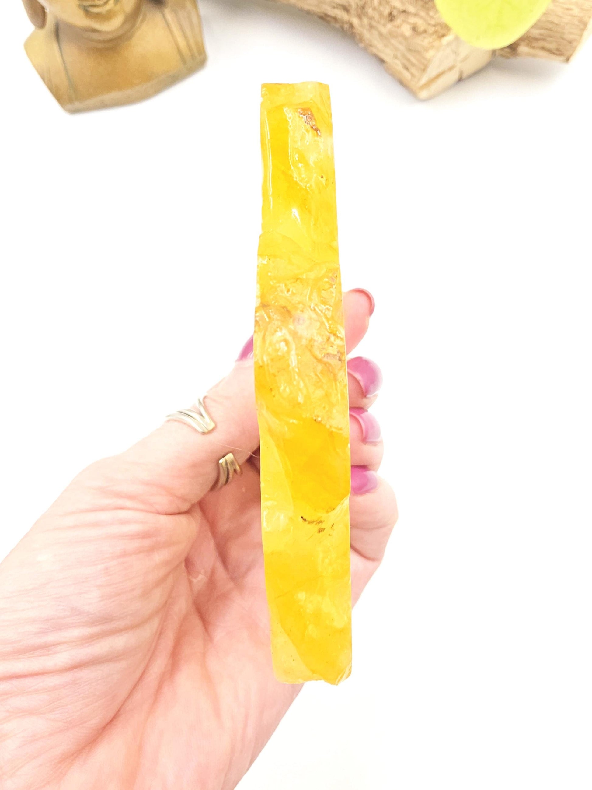 High Grade Golden Healer Slice Slab – Healing, Balance & High Vibrational Quartz Crystal, 240g