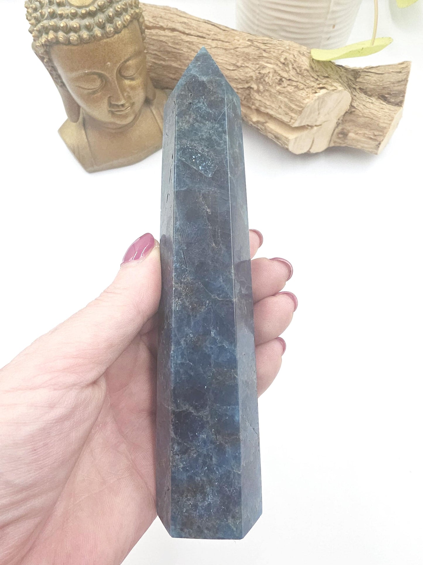 Large Blue Apatite Tower - Inspiration, Focus & Motivation Crystal Point, 17cm