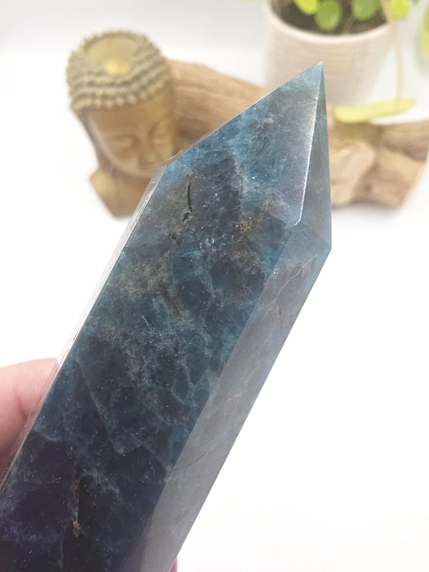 Large Blue Apatite Tower - Inspiration, Focus & Motivation Crystal Point, 17cm