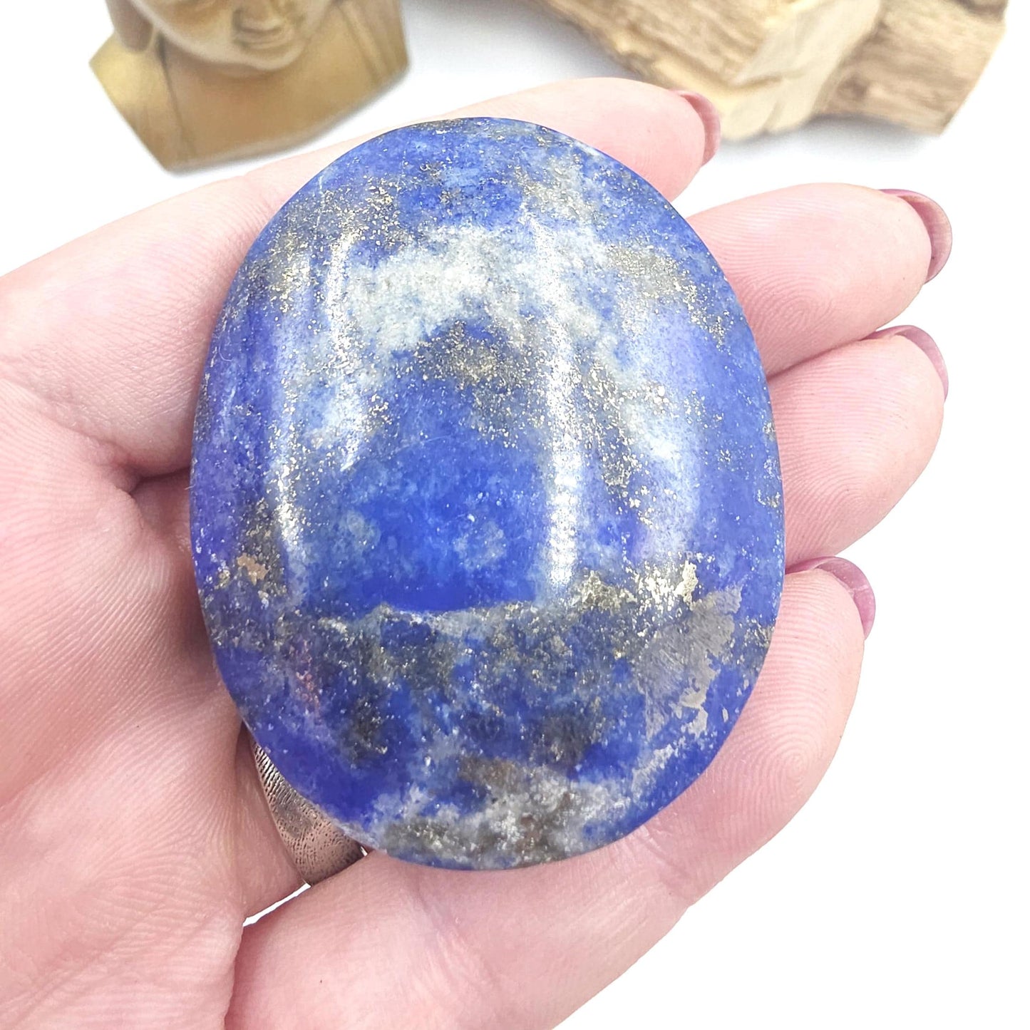 Lapis Lazuli Palm Stone – Wisdom, Communication & Third Eye Chakra Crystal, 80g