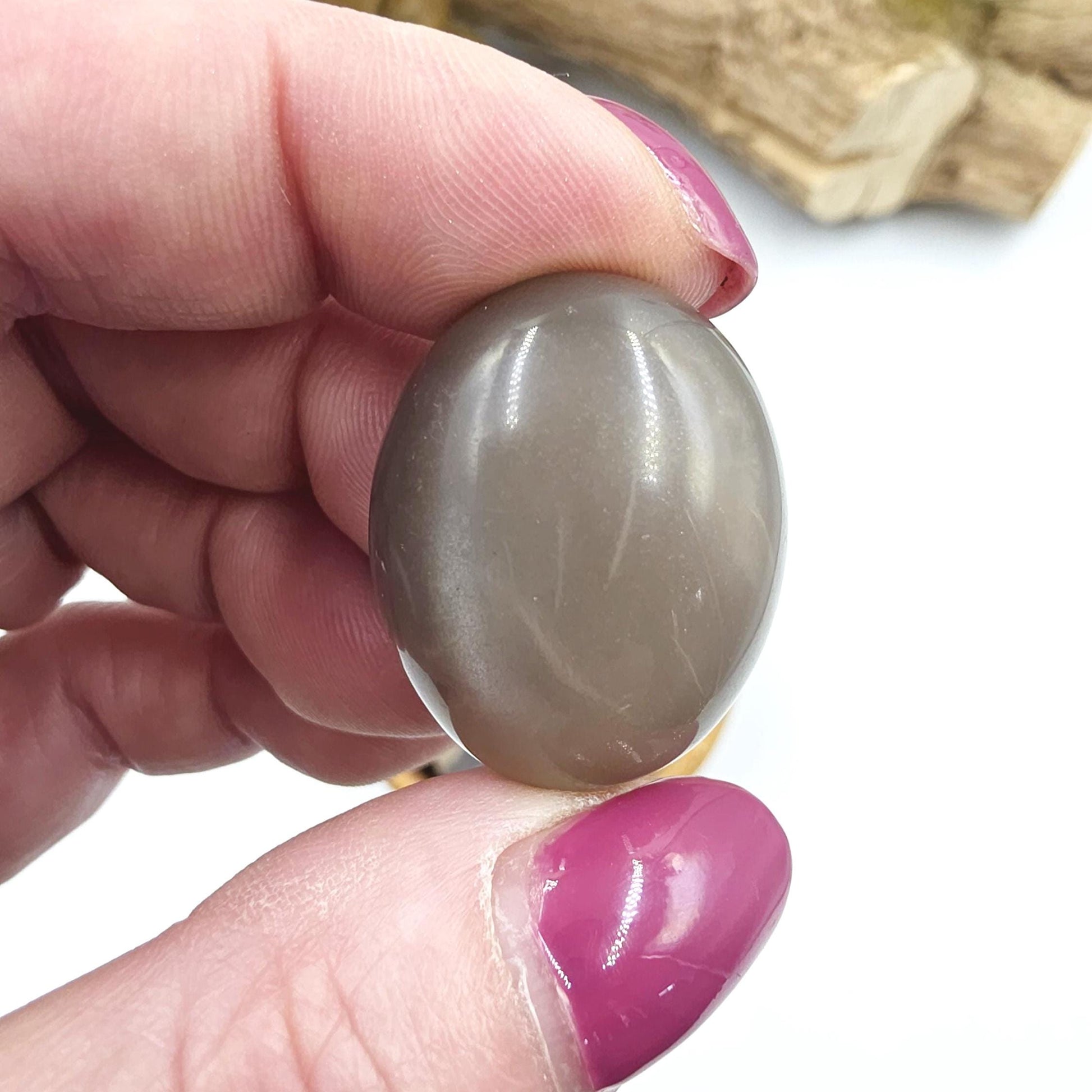 Black Grey Moonstone Tumble Stones – Protection, Intuition and Root & Third Eye Chakra Crystal, 2-3cm