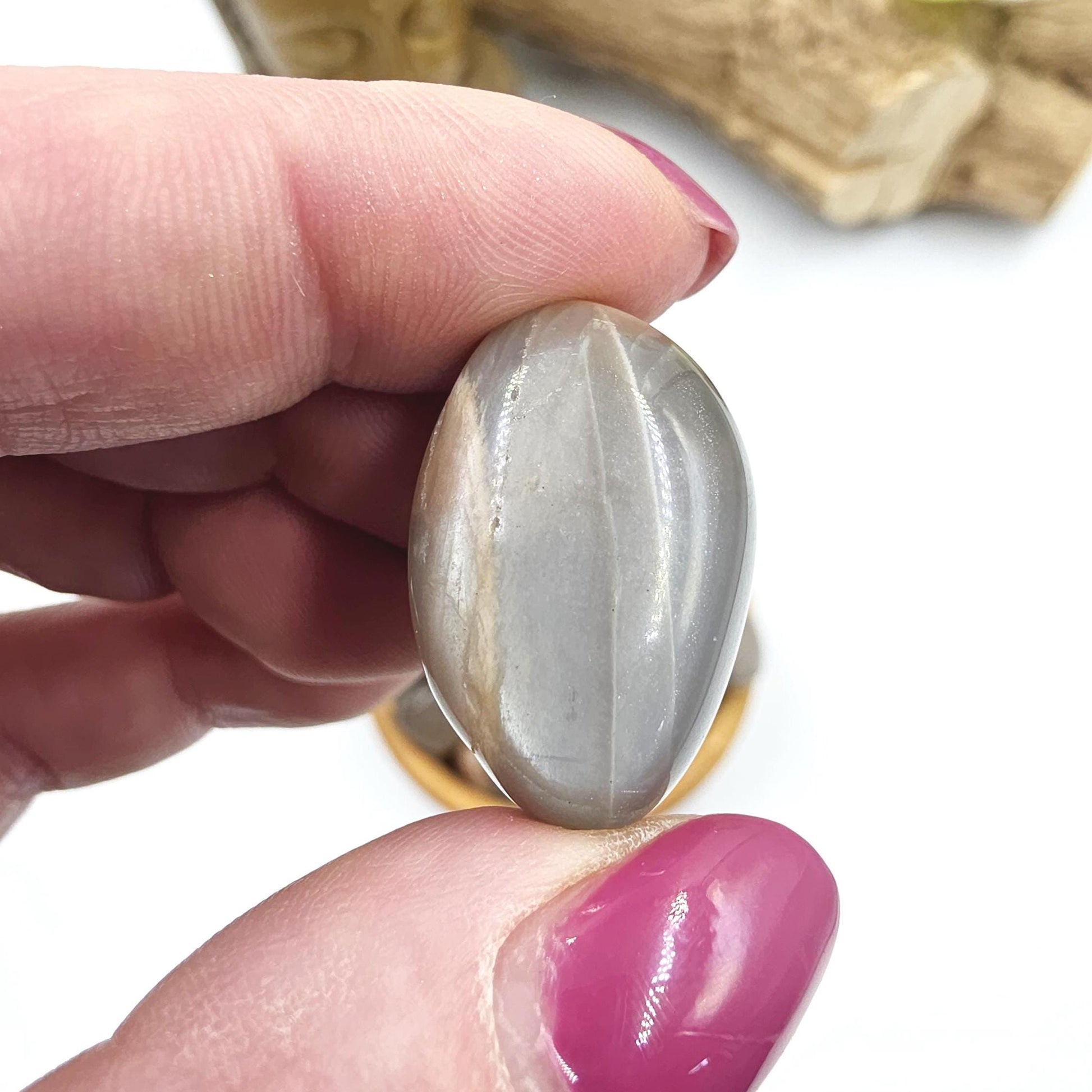 Black Grey Moonstone Tumble Stones – Protection, Intuition and Root & Third Eye Chakra Crystal, 2-3cm
