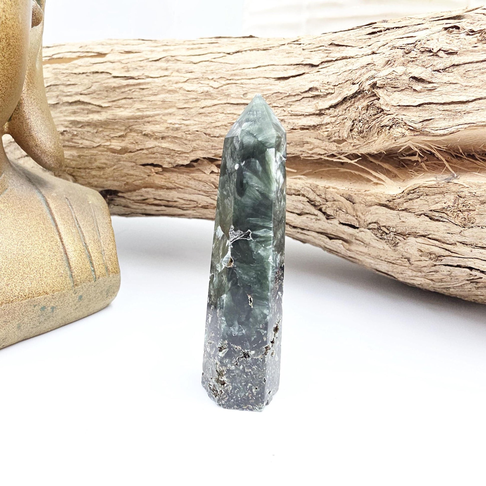 Seraphinite Tower – Healing, Spiritual Connection & Heart Chakra Crystal, 6cm