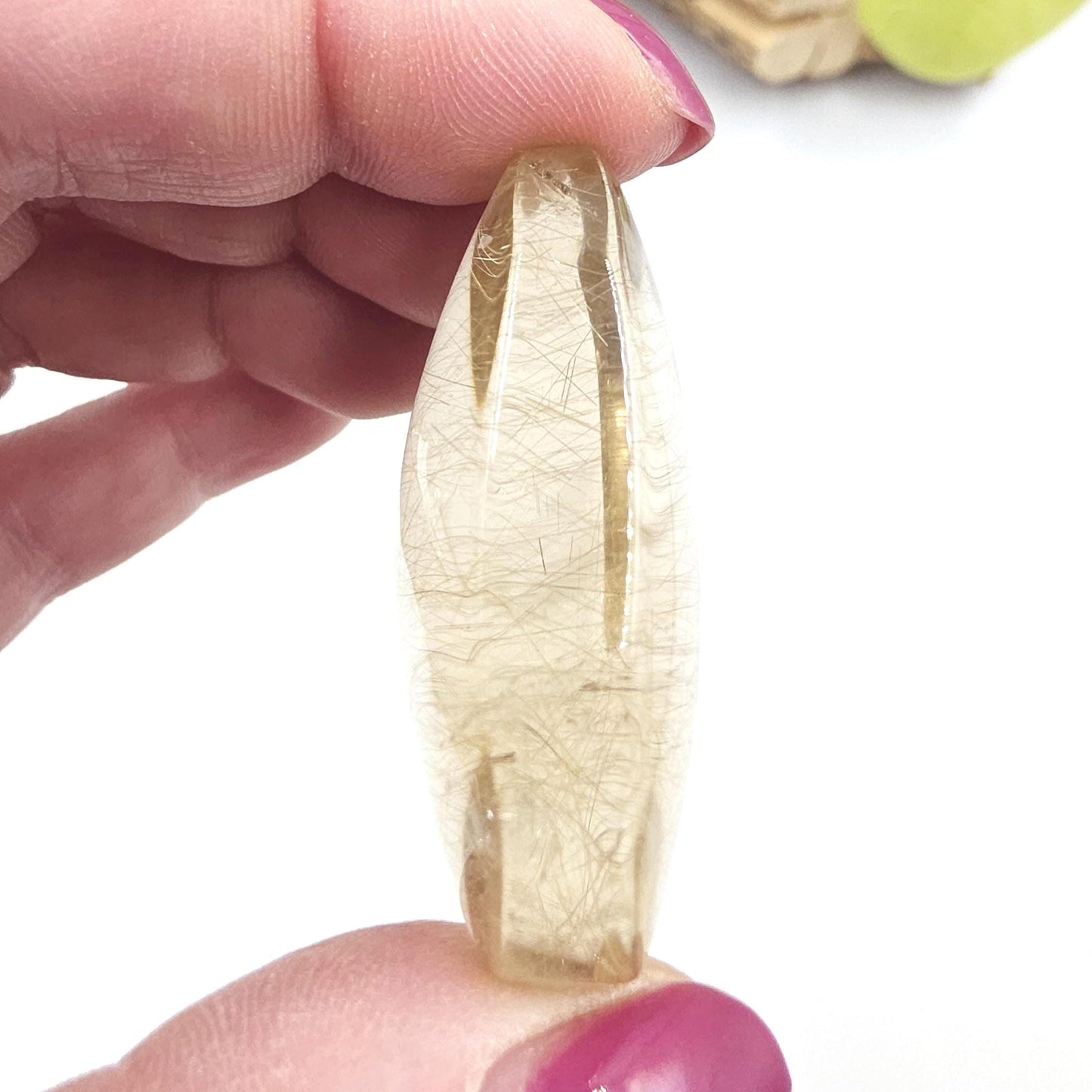 Little Golden Rutile Palm Stone – Manifestation, Clarity & High-Vibration Energy Crystal, 35g