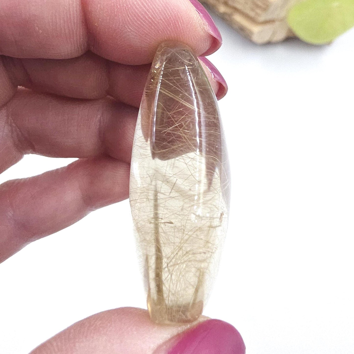 Little Golden Rutile Palm Stone – Manifestation, Clarity & High-Vibration Energy Crystal, 35g