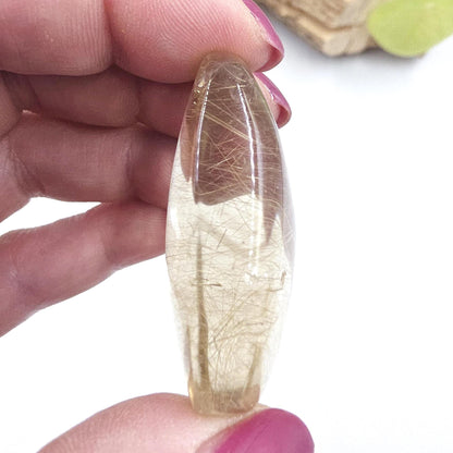 Little Golden Rutile Palm Stone – Manifestation, Clarity & High-Vibration Energy Crystal, 35g