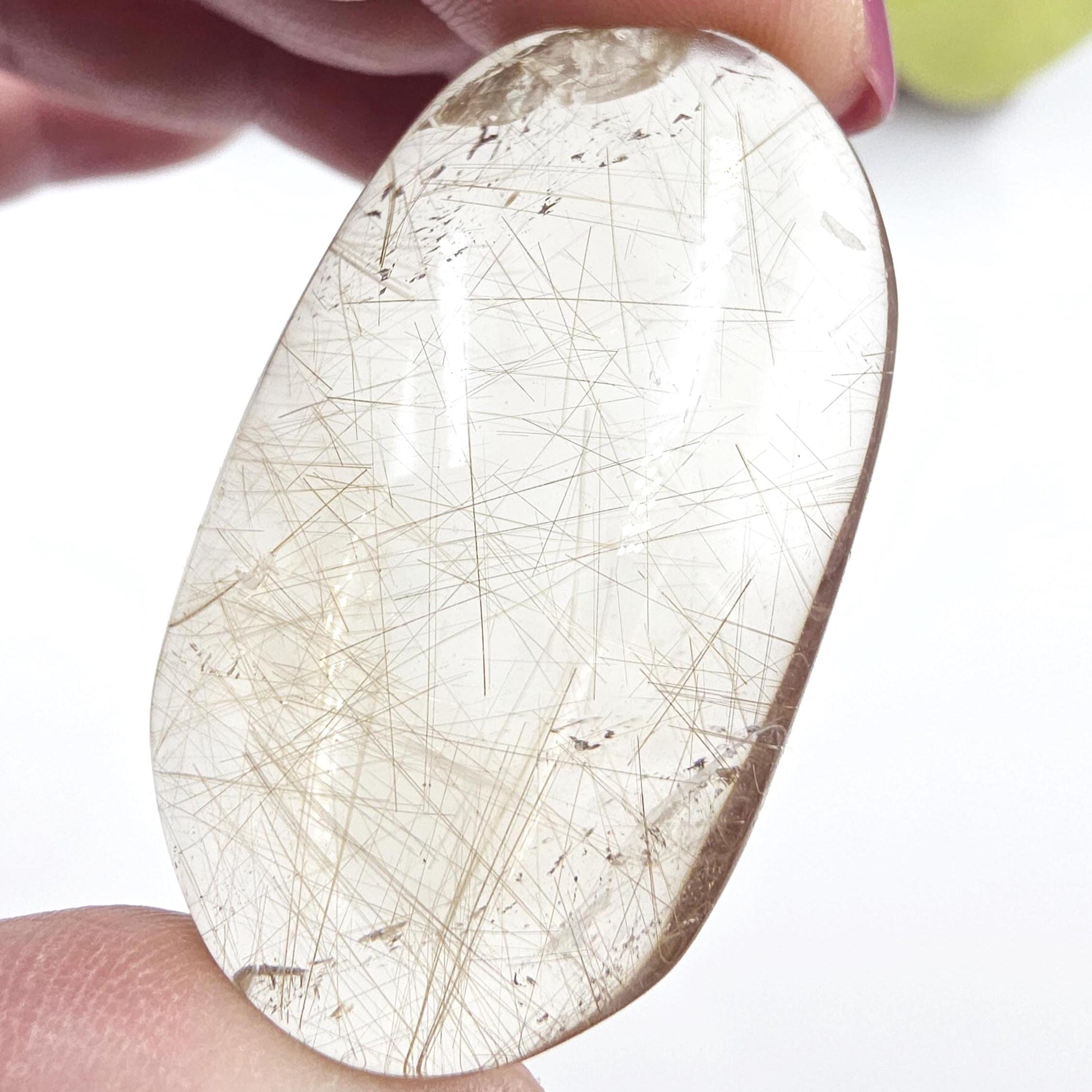 Little Golden Rutile Palm Stone – Manifestation, Clarity & High-Vibration Energy Crystal, 35g