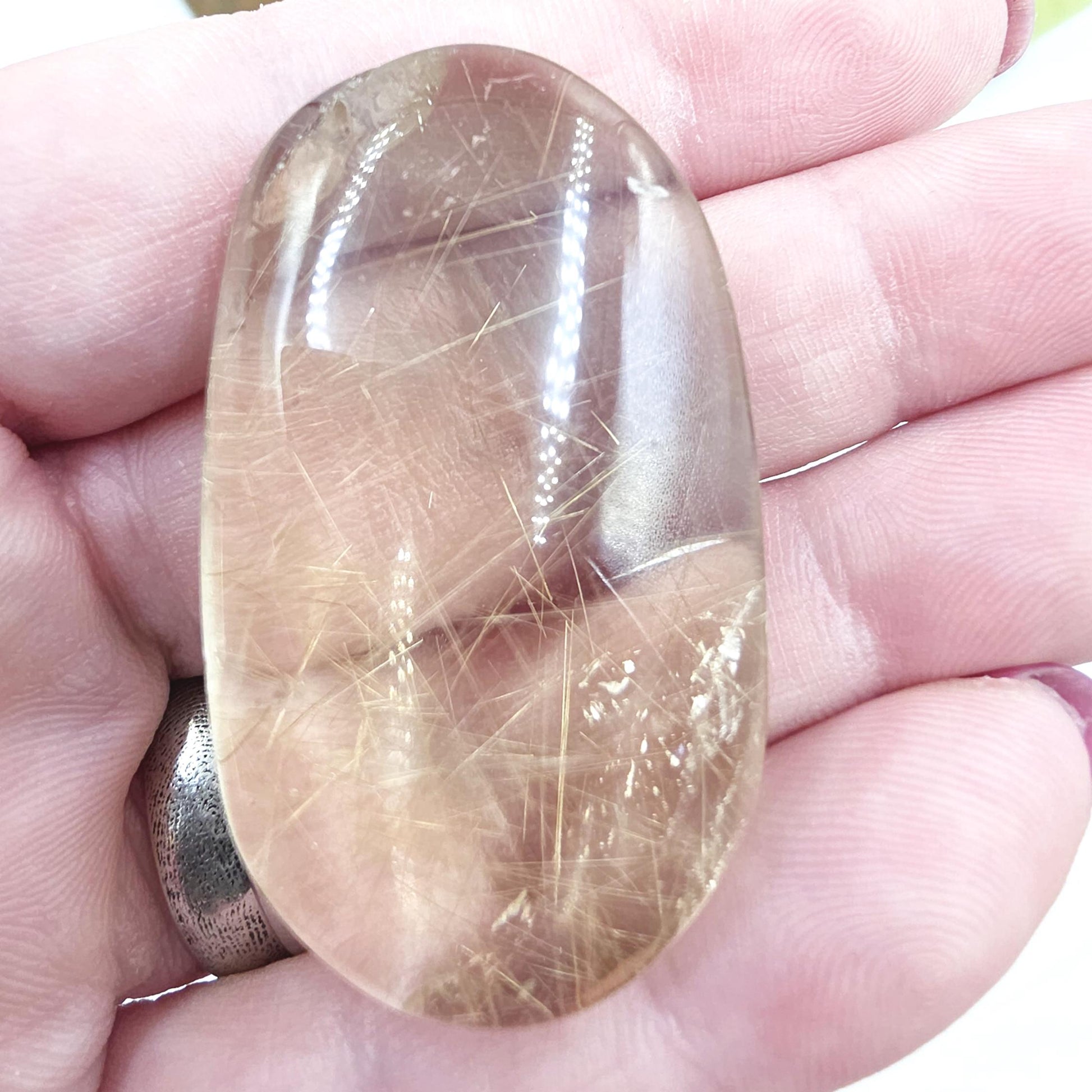 Little Golden Rutile Palm Stone – Manifestation, Clarity & High-Vibration Energy Crystal, 35g