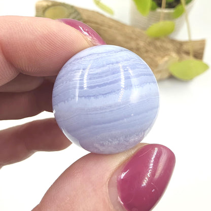 High Grade Blue Lace Agate Sphere – Calm Communication, Emotional Peace & Soothing Energy Crystal, 28mm