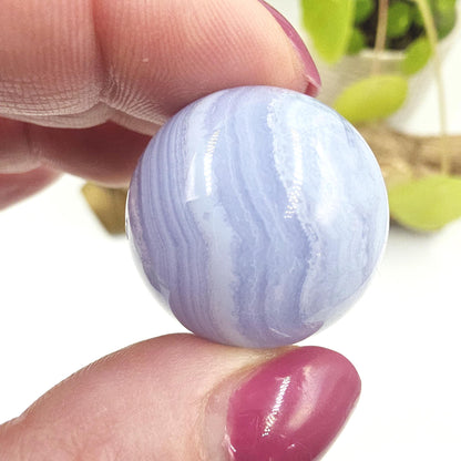High Grade Blue Lace Agate Sphere – Calm Communication, Emotional Peace & Soothing Energy Crystal, 28mm