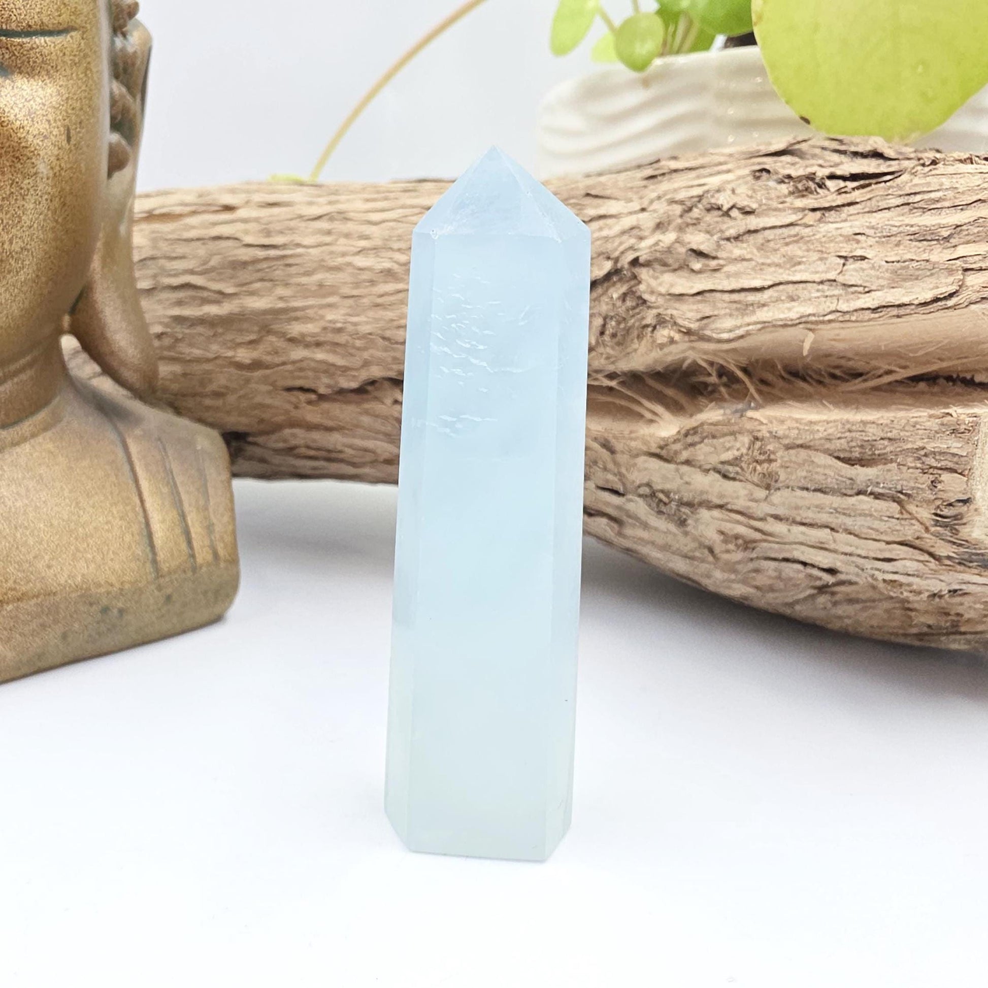 Aquamarine Tower - Calming & Communication Throat Chakra Healing Crystal Point - 7cm