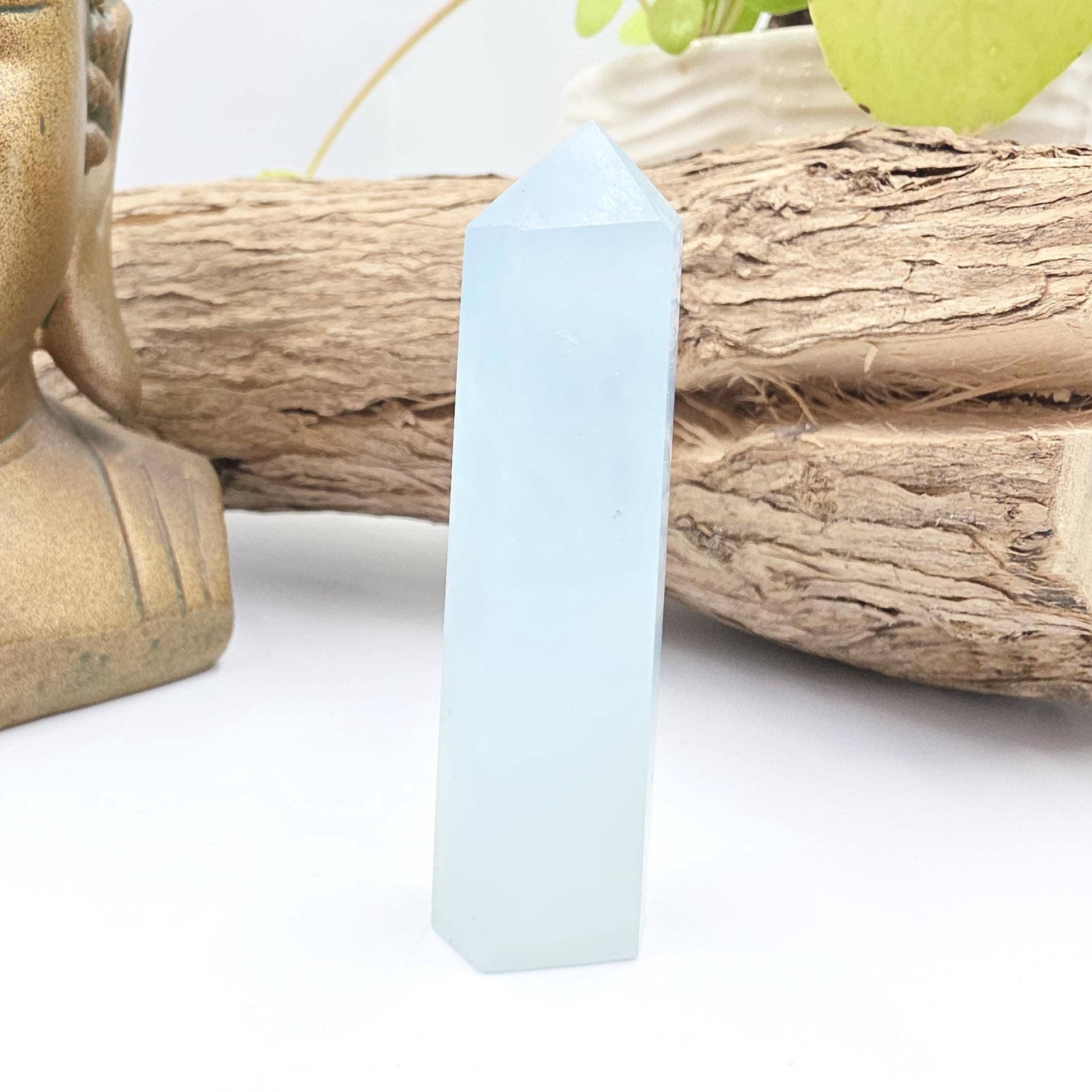 Aquamarine Tower - Calming & Communication Throat Chakra Healing Crystal Point - 7cm