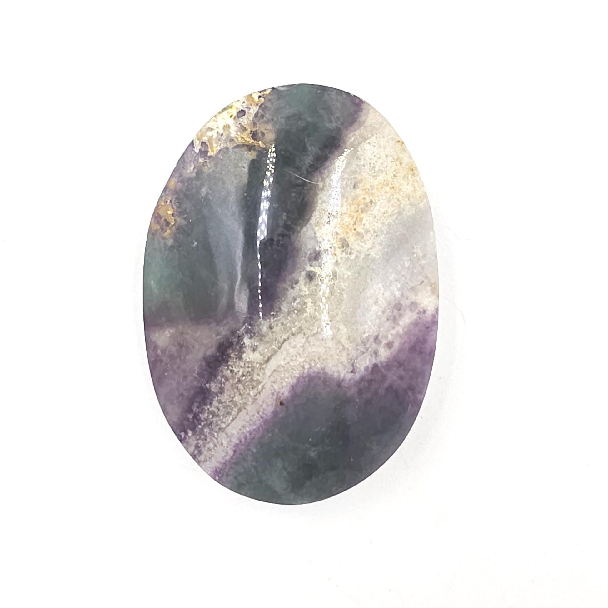 Silk Fluorite Palm Stone – Clarity, Calm & Soothing Flow Energy Crystal, 105g