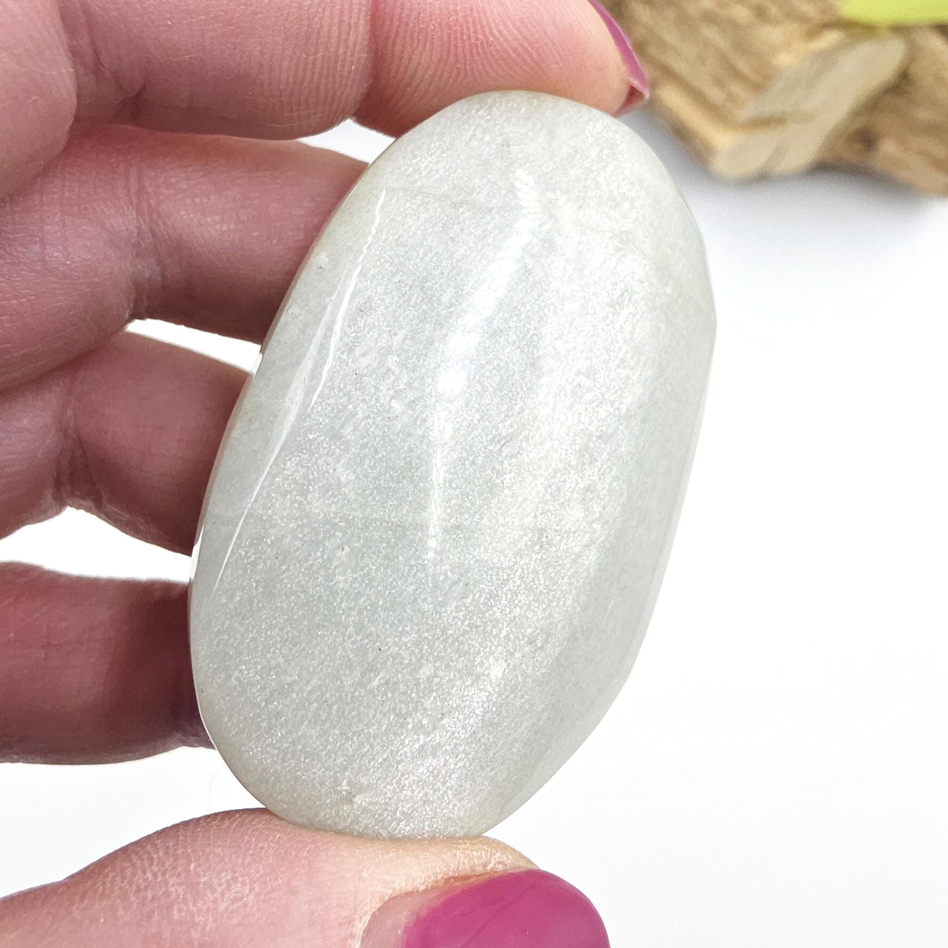 Green Moonstone Palm - Heart Chakra & Emotional Balance Healing Crystal, 50g