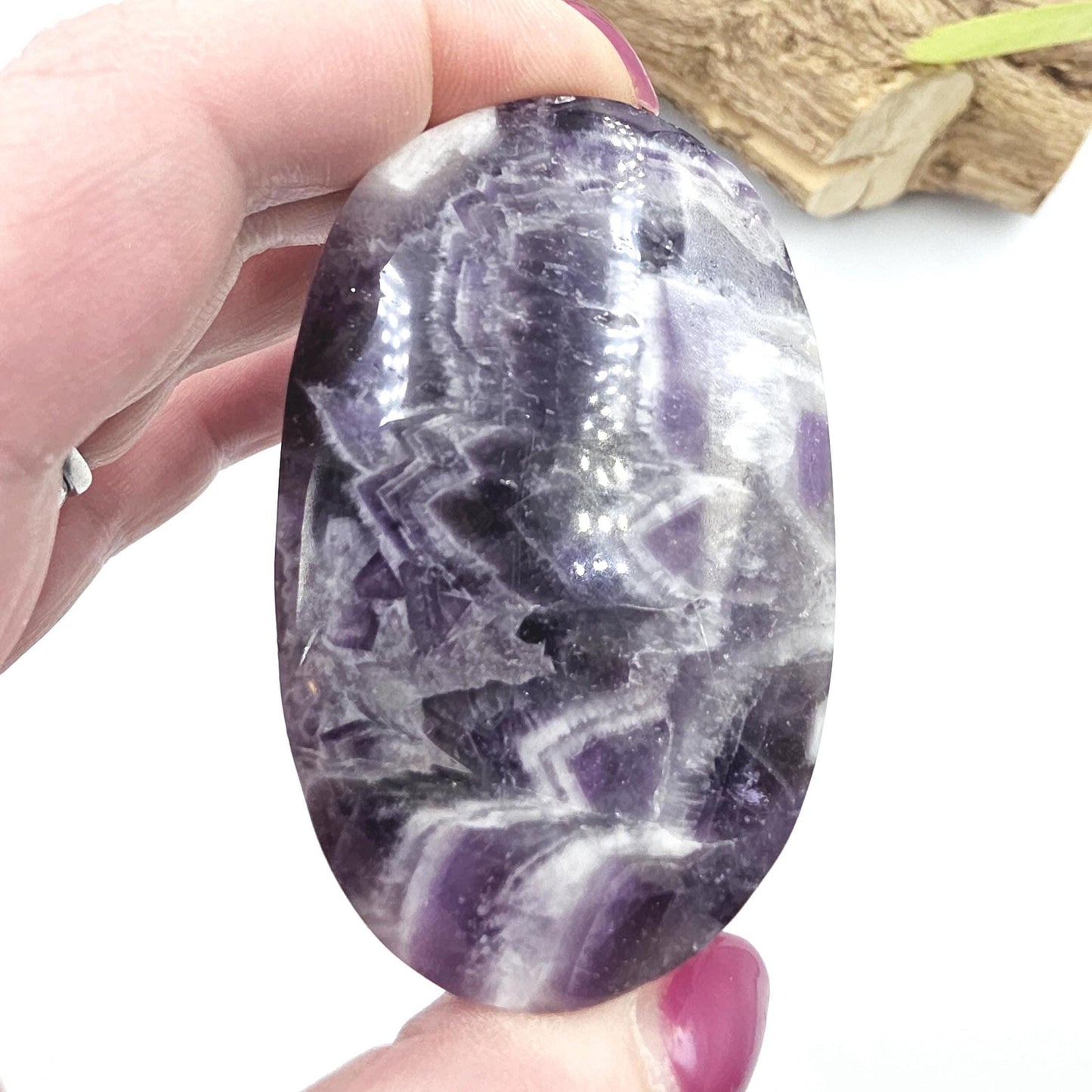 Dream Amethyst Palm Stone - Intuition & Spiritual Protection Crystal, 110g