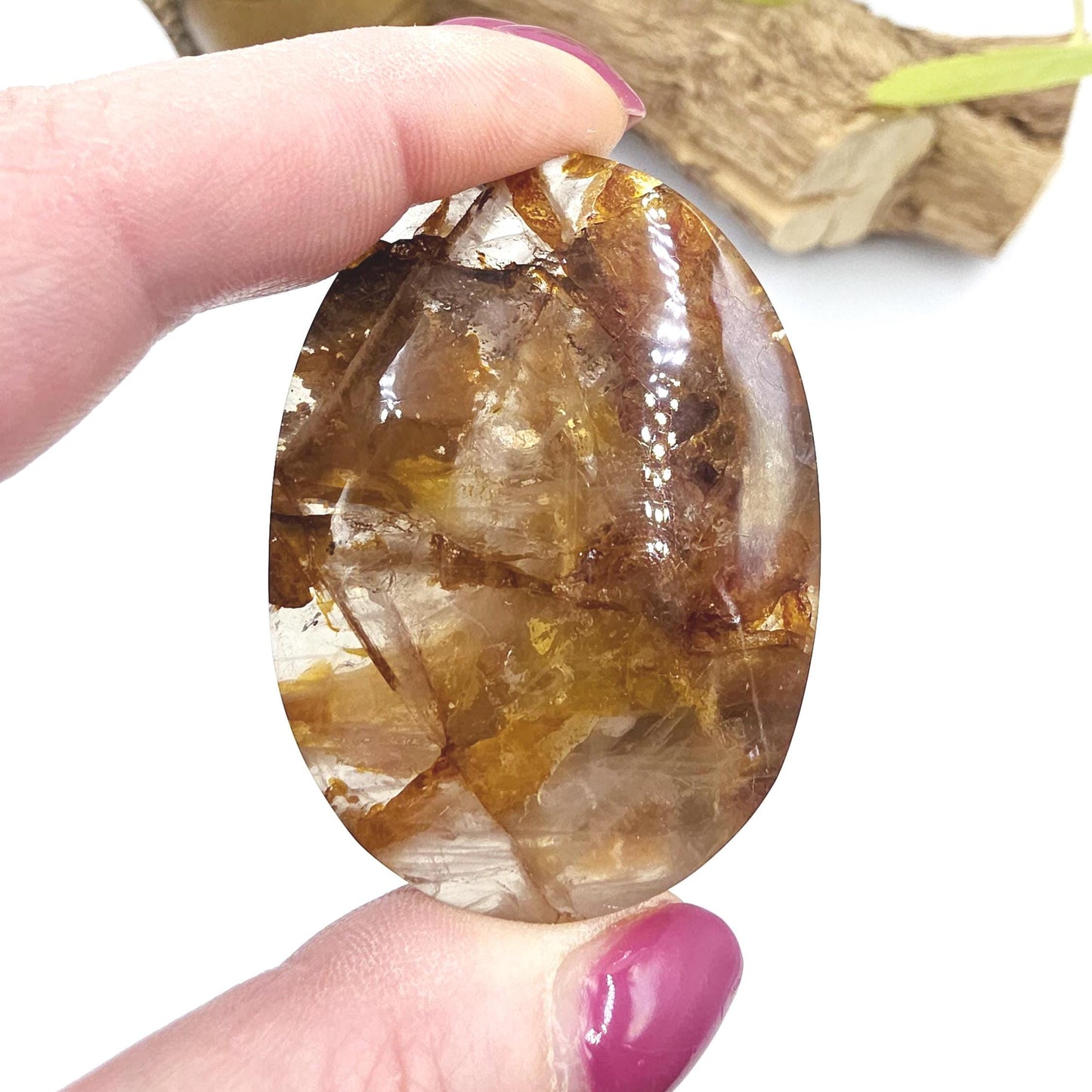 Golden Healer Palm Stone – Deep Healing & Spiritual Balance Crystal, 60g