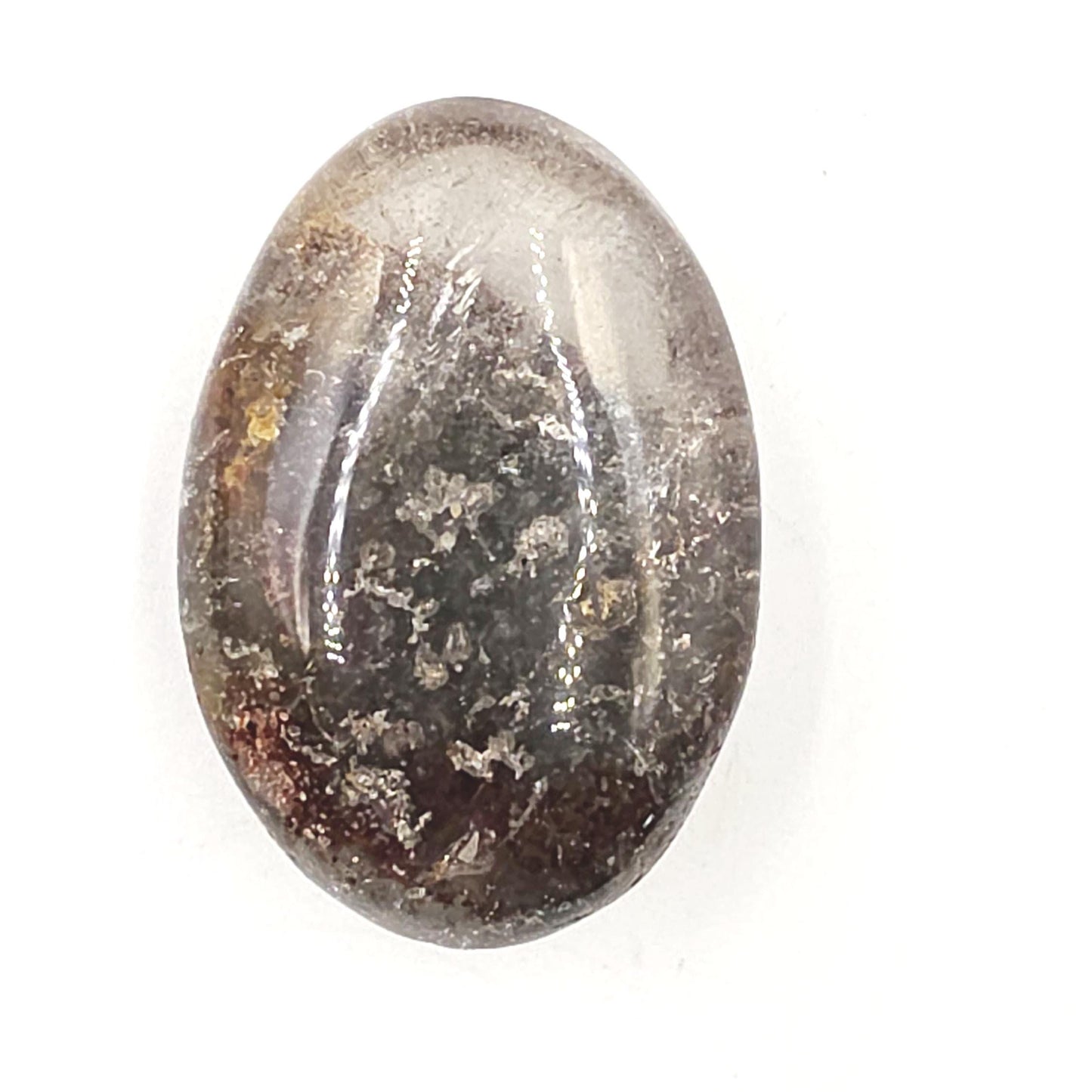 Garden Quartz (Lodolite) Palm Stone – Manifestation, Clarity & Inner Journey Healing Crystal, 80g