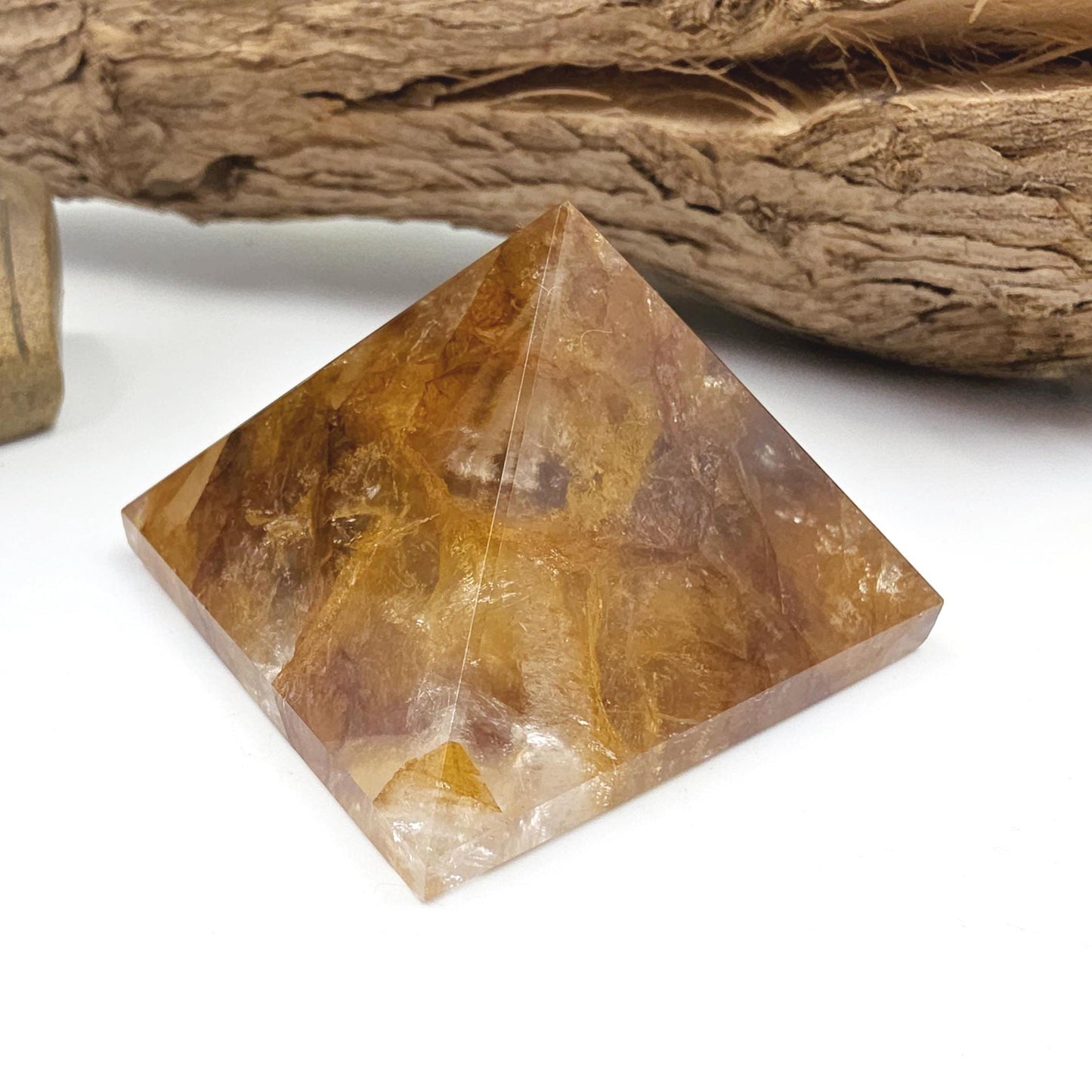 Golden Healer Pyramid – Healing, Balance & High Vibrational Quartz Crystal, 165g