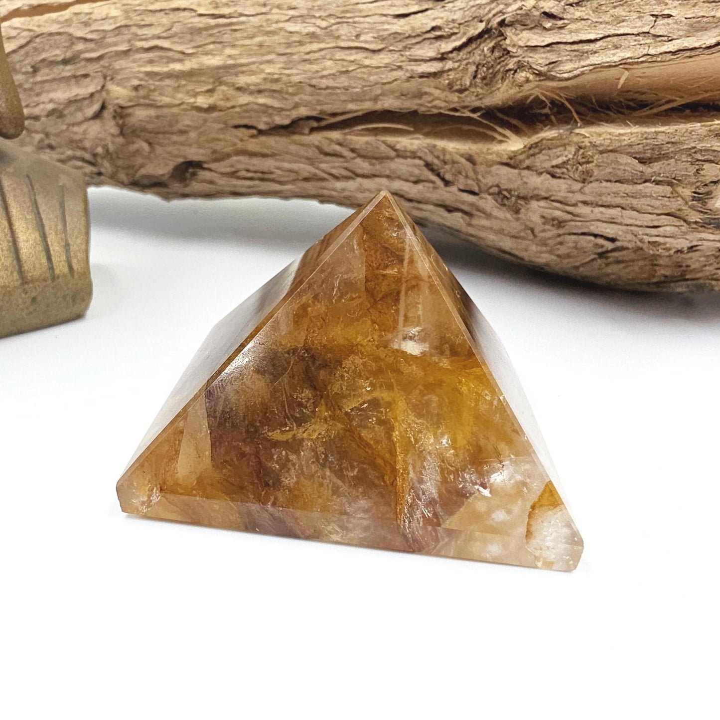 Golden Healer Pyramid – Healing, Balance & High Vibrational Quartz Crystal, 165g