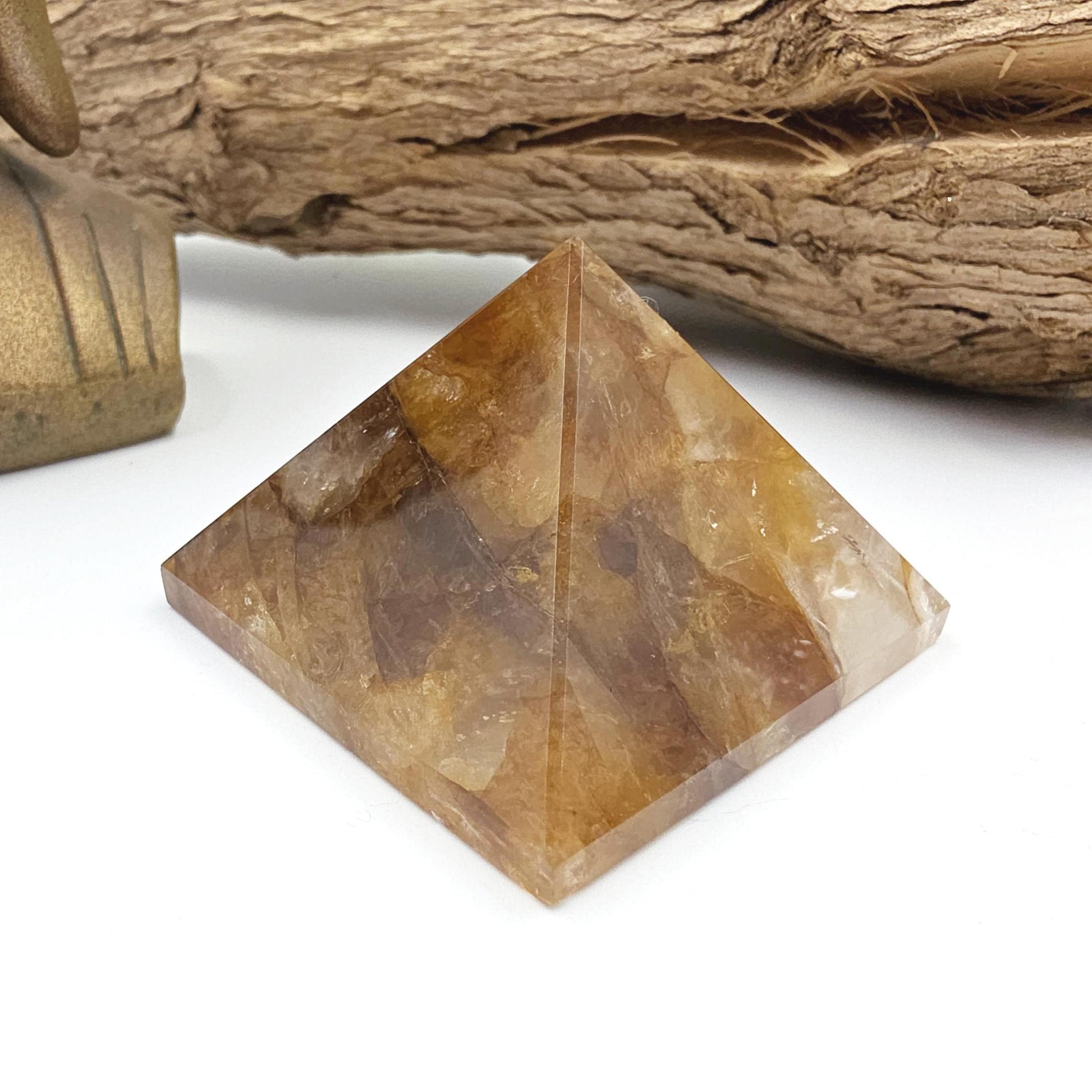 Golden Healer Pyramid – Healing, Balance & High Vibrational Quartz Crystal, 165g