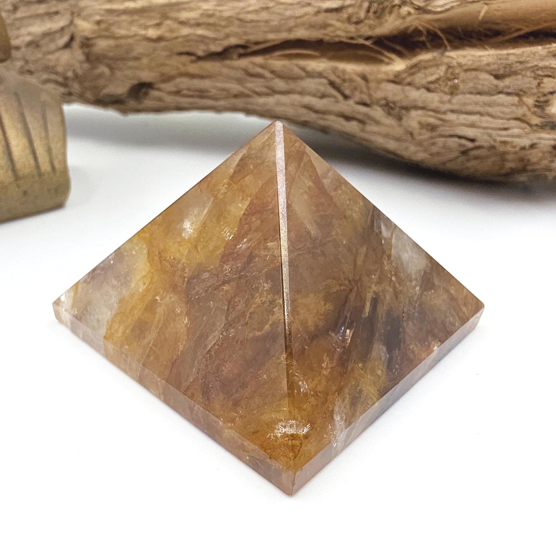 Golden Healer Pyramid – Healing, Balance & High Vibrational Quartz Crystal, 165g