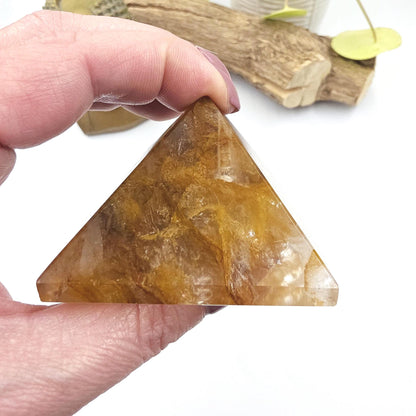 Golden Healer Pyramid – Healing, Balance & High Vibrational Quartz Crystal, 165g