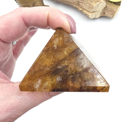 Golden Healer Pyramid – Healing, Balance & High Vibrational Quartz Crystal, 165g