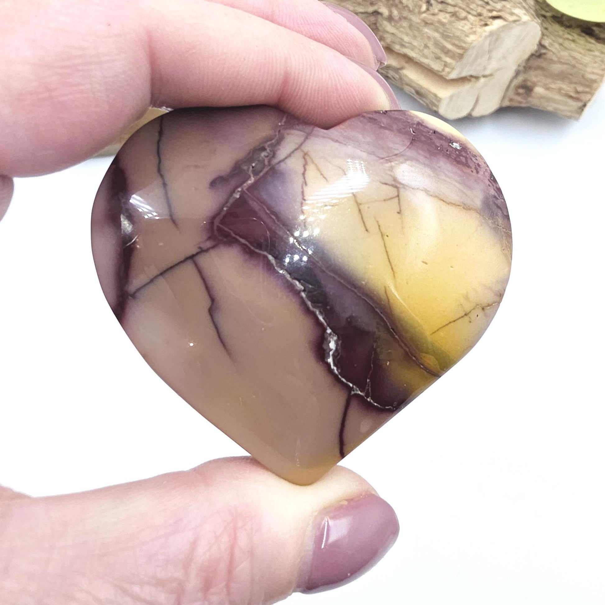 Large Mookaite Crystal Heart – Strength, Grounding & Nurturing Energy Stone, 115g