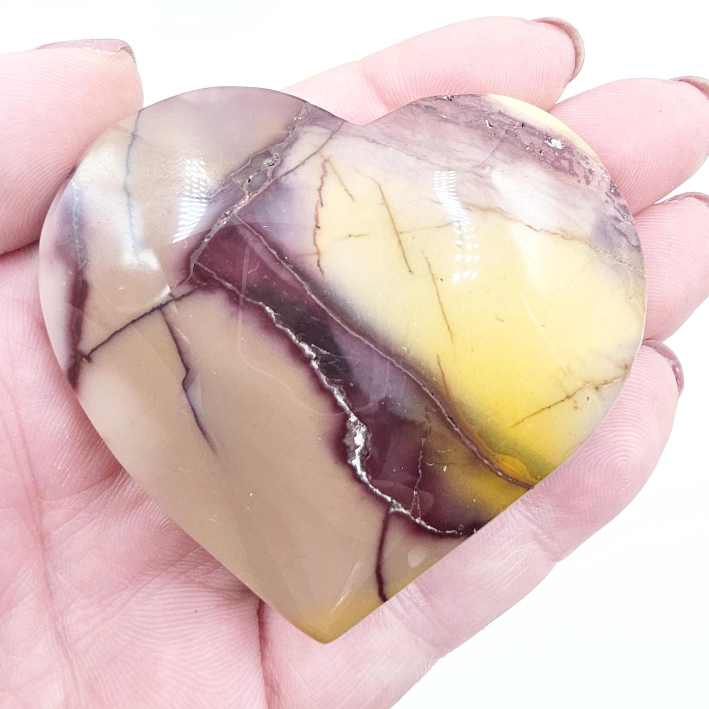 Large Mookaite Crystal Heart – Strength, Grounding & Nurturing Energy Stone, 115g
