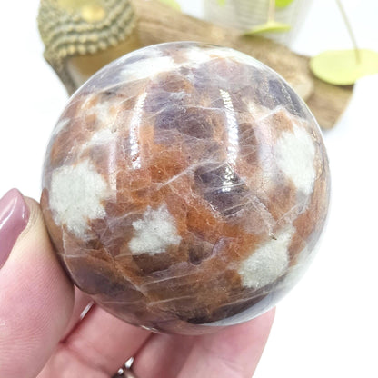 Iolite and Golden Sunstone Sphere – Intuition, Confidence & Positive Energy Crystal, 59mm
