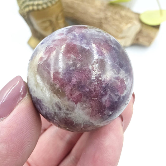 Unicorn Stone (Pegmatite) Sphere – Emotional Healing, Intuition & Spiritual Balance Crystal, 41mm