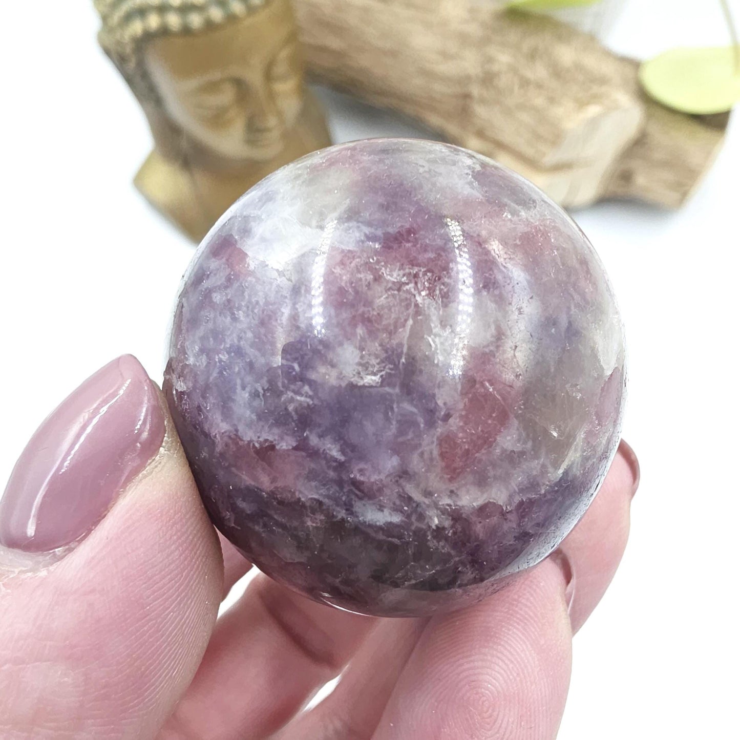 Unicorn Stone (Pegmatite) Sphere – Emotional Healing, Intuition & Spiritual Balance Crystal, 41mm