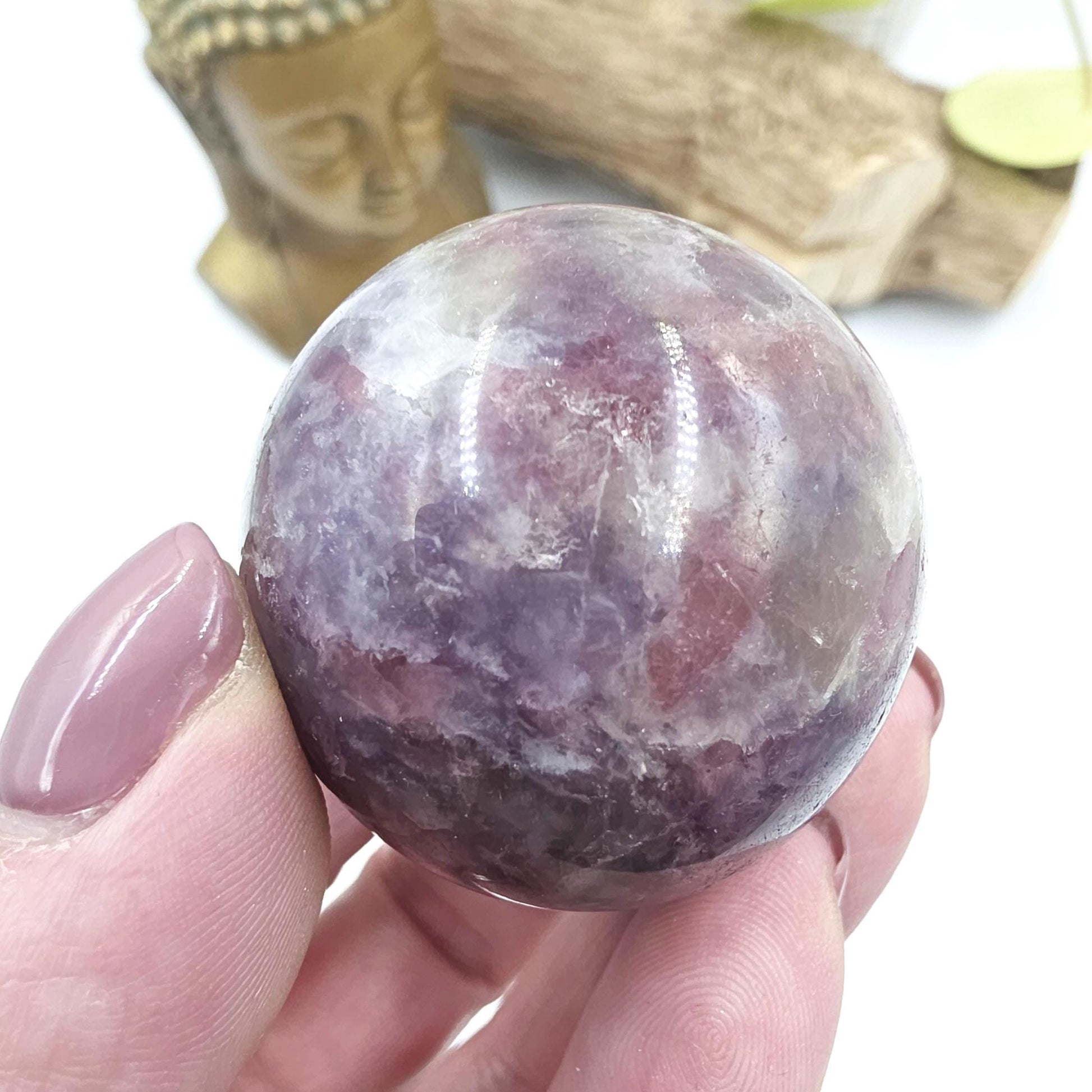 Unicorn Stone (Pegmatite) Sphere – Emotional Healing, Intuition & Spiritual Balance Crystal, 41mm