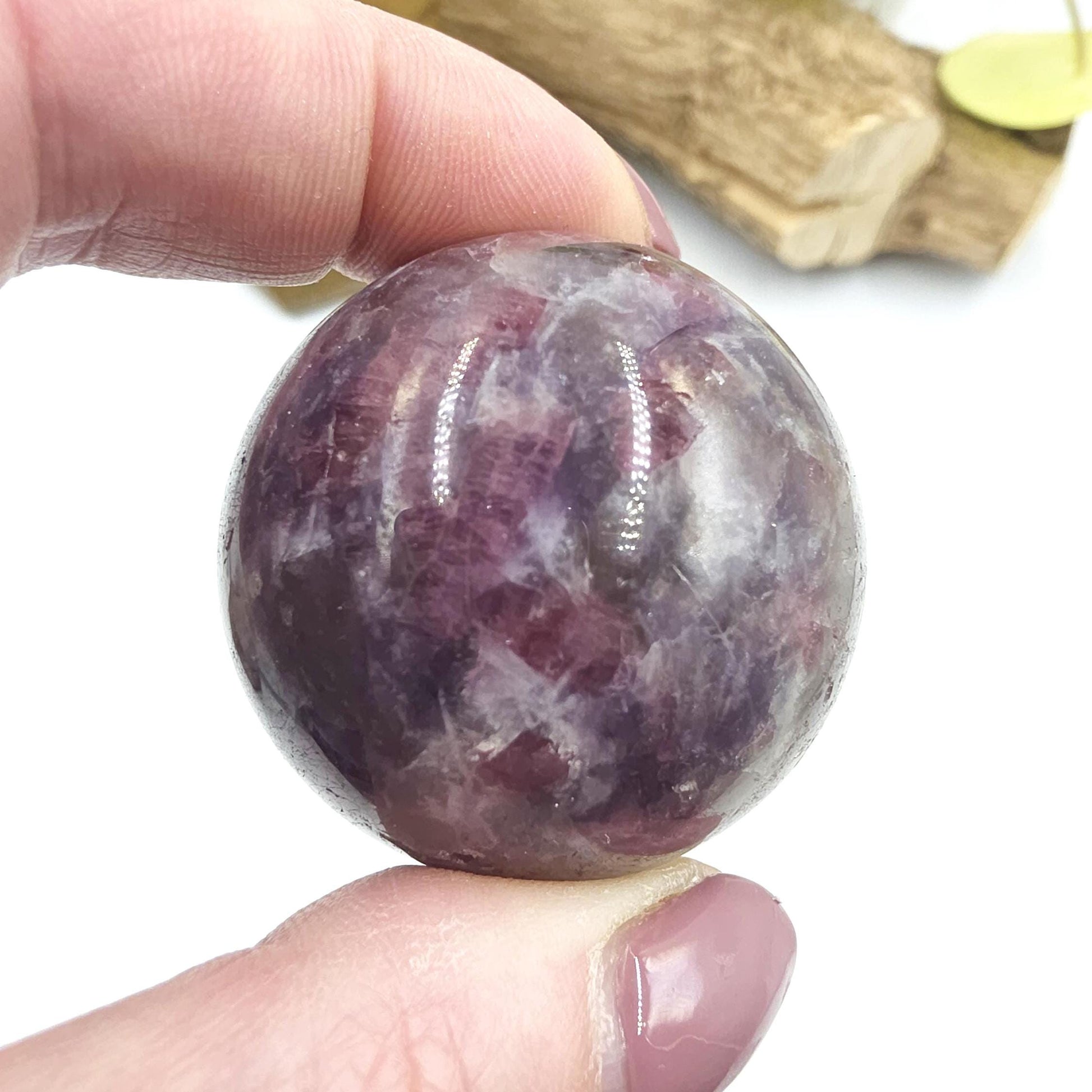 Unicorn Stone (Pegmatite) Sphere – Emotional Healing, Intuition & Spiritual Balance Crystal, 41mm