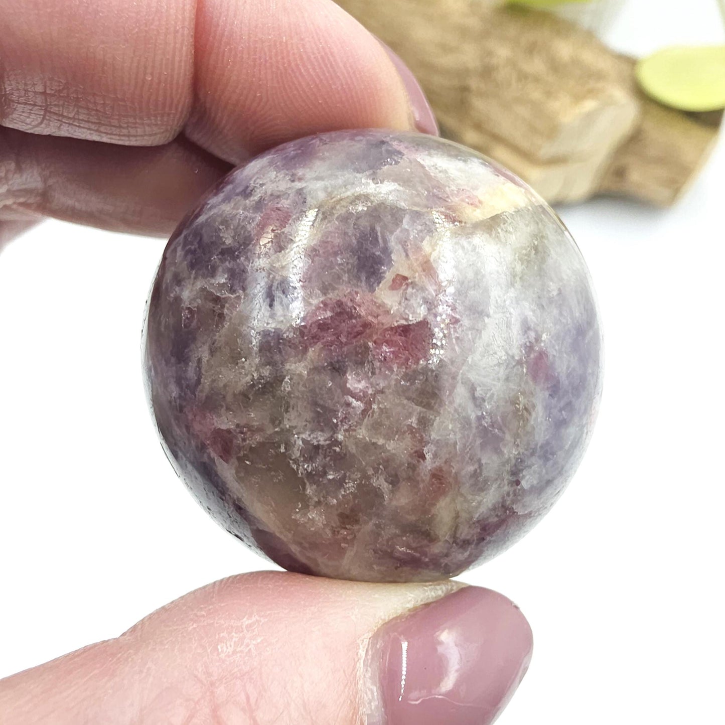 Unicorn Stone (Pegmatite) Sphere – Emotional Healing, Intuition & Spiritual Balance Crystal, 41mm