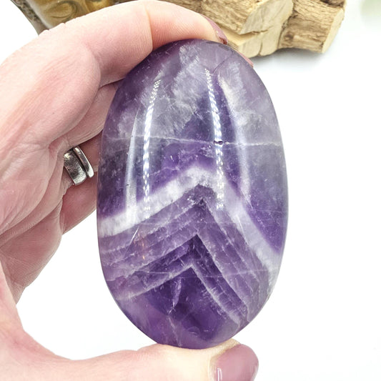 Large Dream Amethyst Palm Stone - Intuition & Spiritual Protection Crystal, 165g