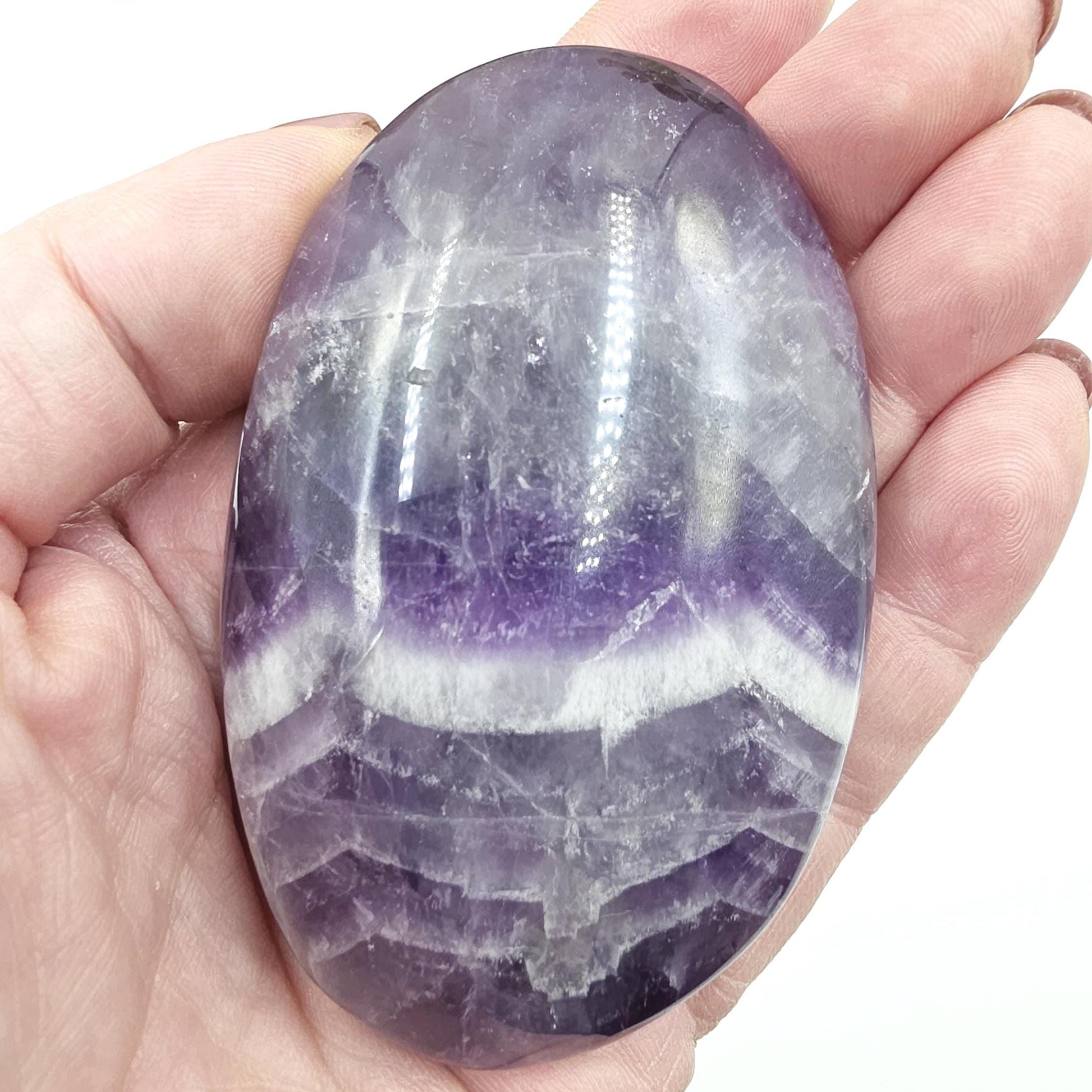 Large Dream Amethyst Palm Stone - Intuition & Spiritual Protection Crystal, 165g