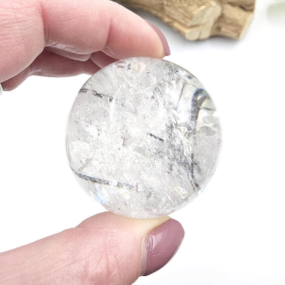 High Grade Black Rutile Quartz Sphere with Rainbows – Protection, Clarity & Energy Amplification Crystal, 50mm