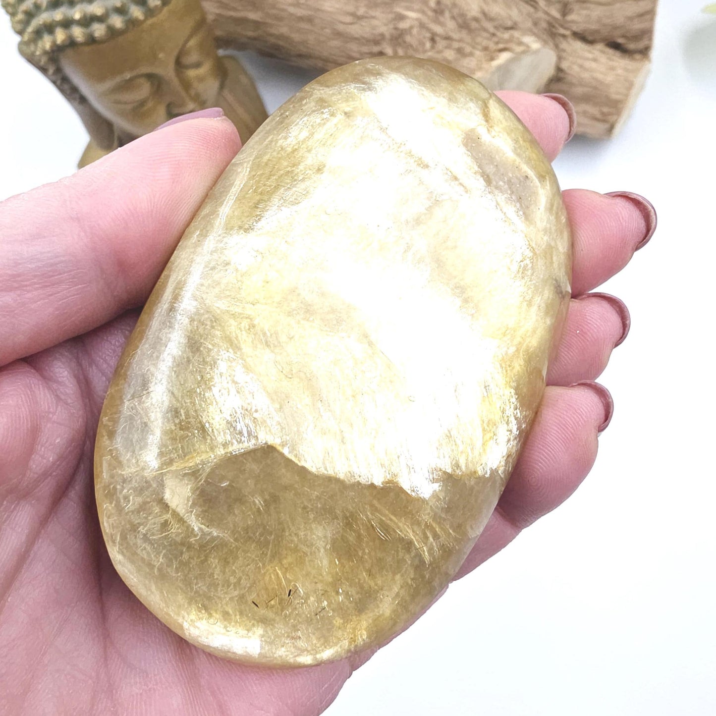 Large Golden Mica (Muscovite) Palm Stone – Confidence, Clarity & Emotional Strength Healing Crystal, 205g
