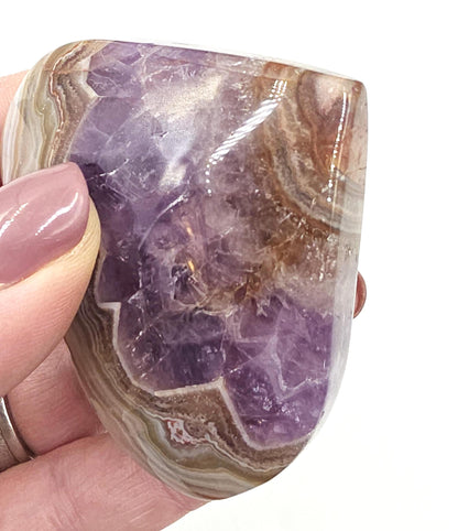 Banded Amethyst Agate Heart – Calm, Protection & Emotional Balance Crystal, 120g