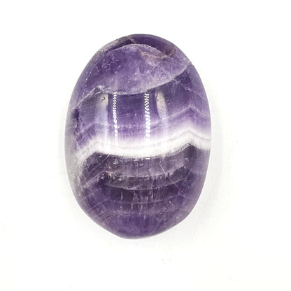 Dream Amethyst (Chevron) Palm Stone – Intuition, Calm & Spiritual Clarity Crystal, 110g