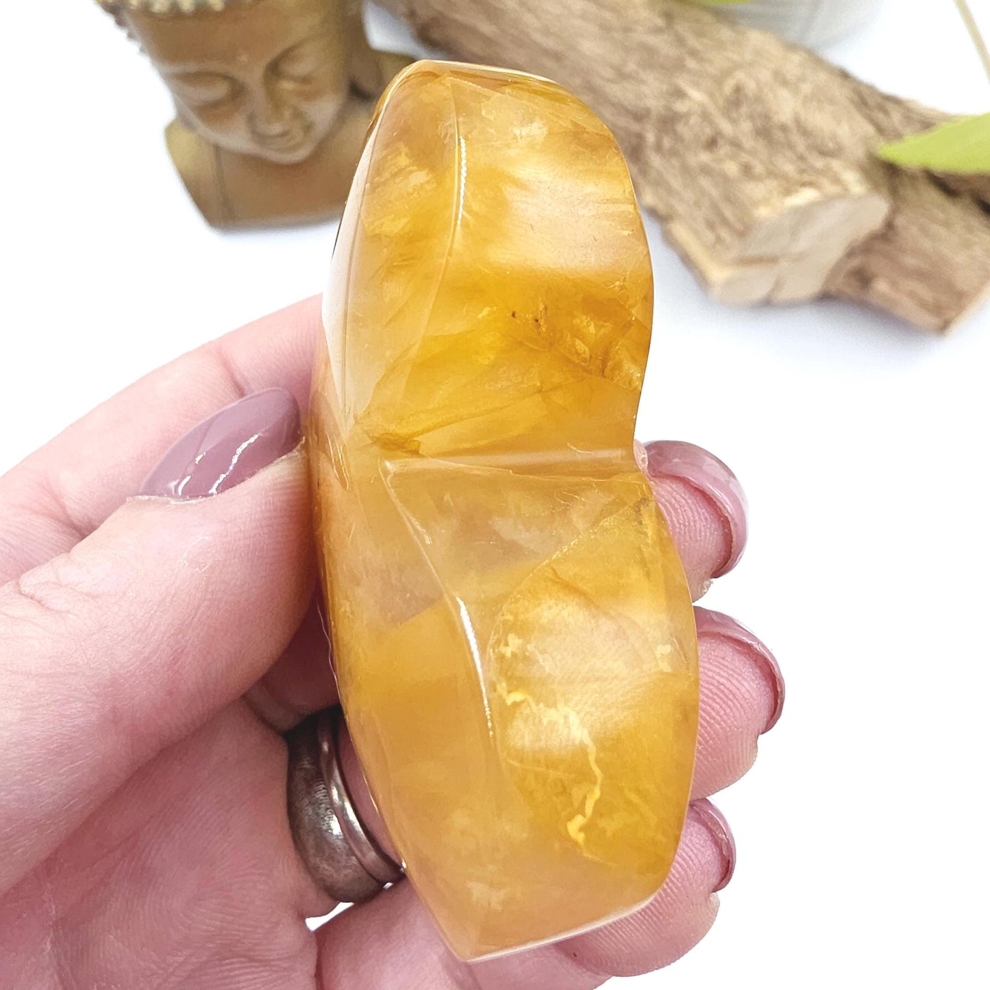 High Grade Golden Healer Quartz Heart – Healing, Energy Amplification & Chakra Alignment Crystal, 100g