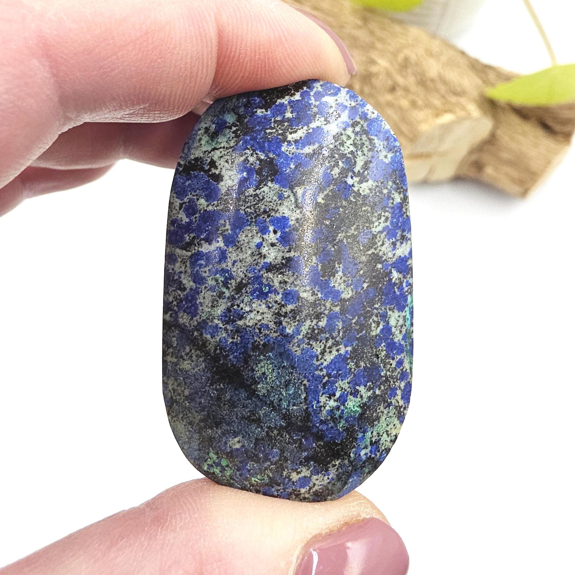 Rare Azurite Palm Stone - Intuition & Spiritual Insight Third Eye Chakra Crystal, 40g