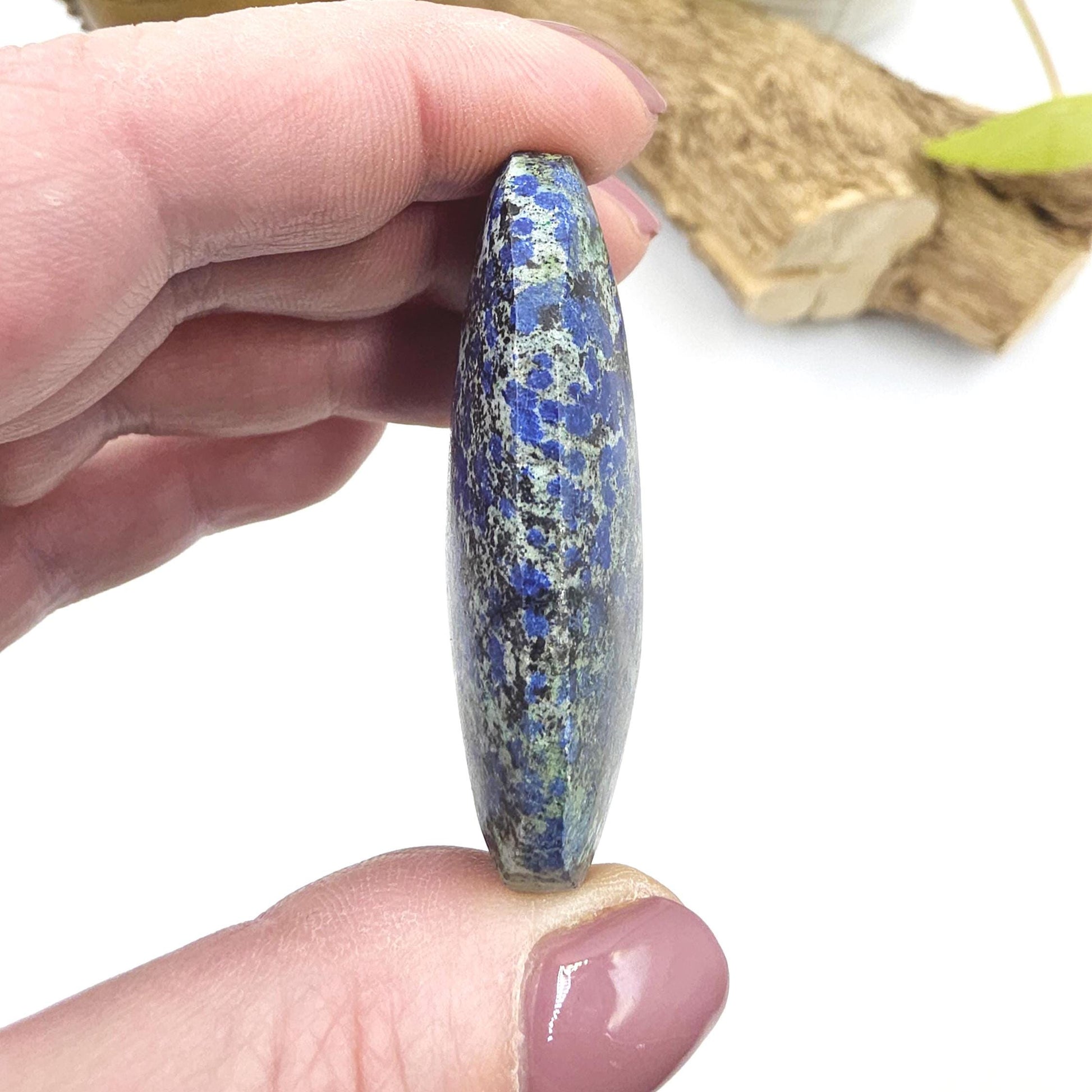 Rare Azurite Palm Stone - Intuition & Spiritual Insight Third Eye Chakra Crystal, 40g