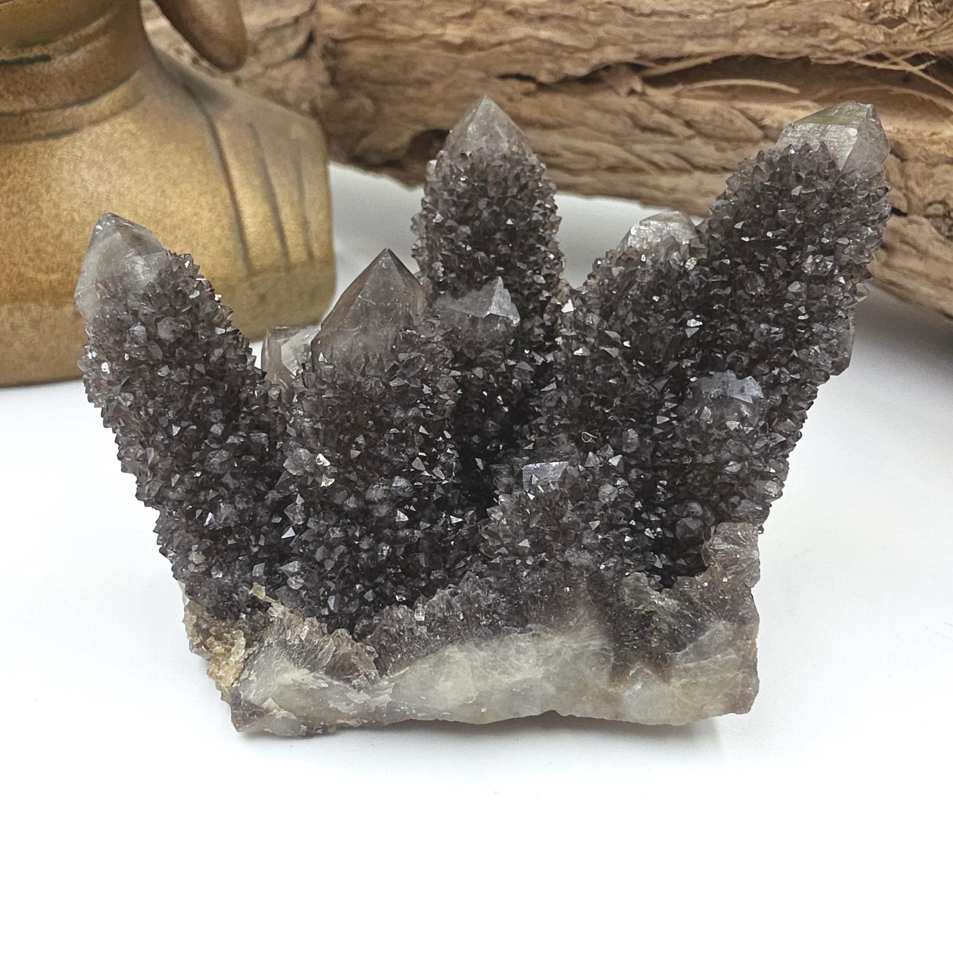 Rare Black Spirit Quartz Cluster Specimen – Protection, Spiritual Growth & High Vibration Crystal, 105g