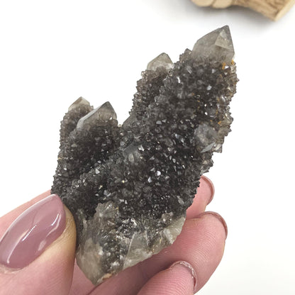 Rare Black Spirit Quartz Cluster Specimen – Protection, Spiritual Growth & High Vibration Crystal, 105g