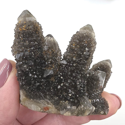 Rare Black Spirit Quartz Cluster Specimen – Protection, Spiritual Growth & High Vibration Crystal, 105g